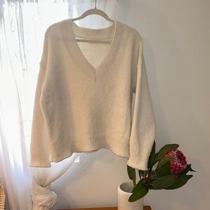 Dreamers Fuzzy V-neck Sweater